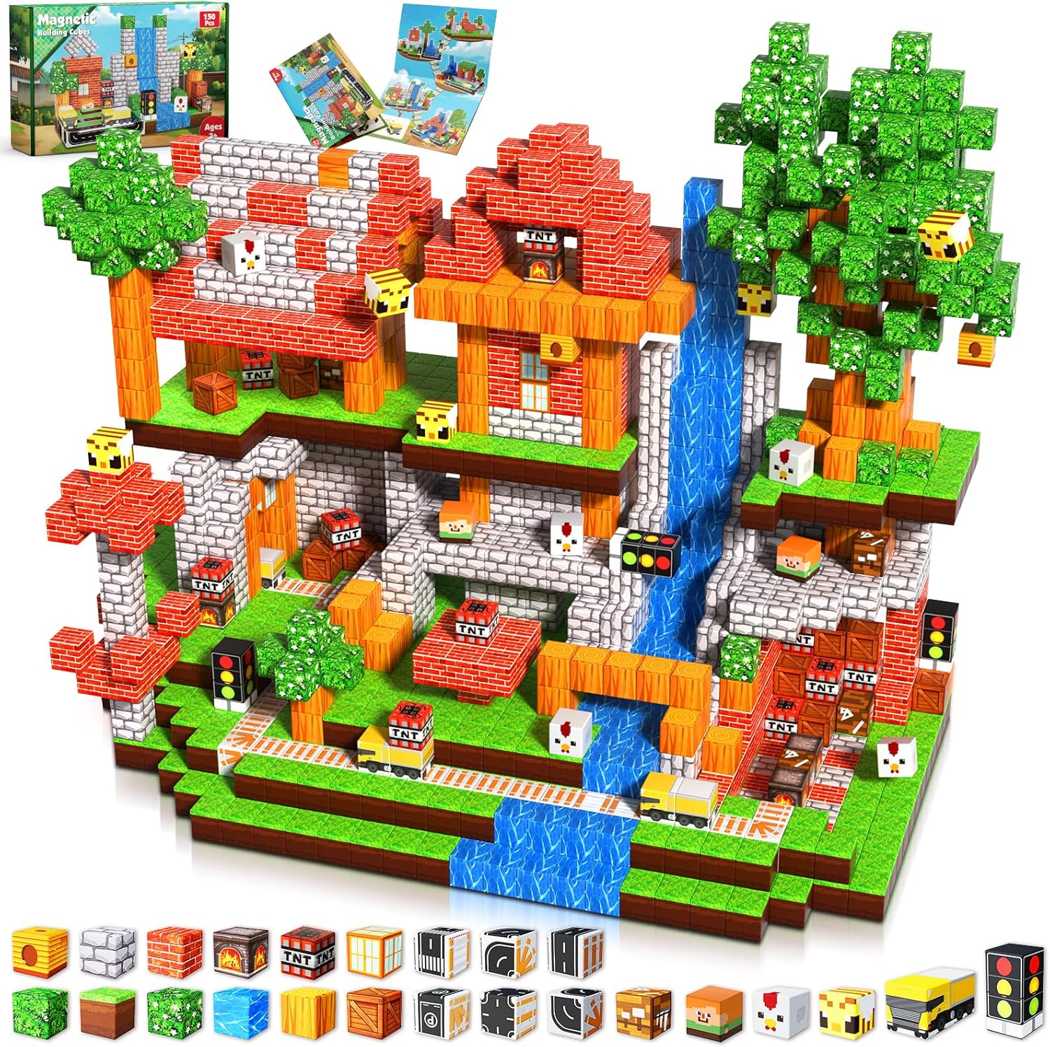 Magnetic Blocks - 150PCS Building Cubes for Creative Fun