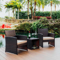 Wicker Patio Furniture Set - 3 Piece Bistro Set for Small Spaces