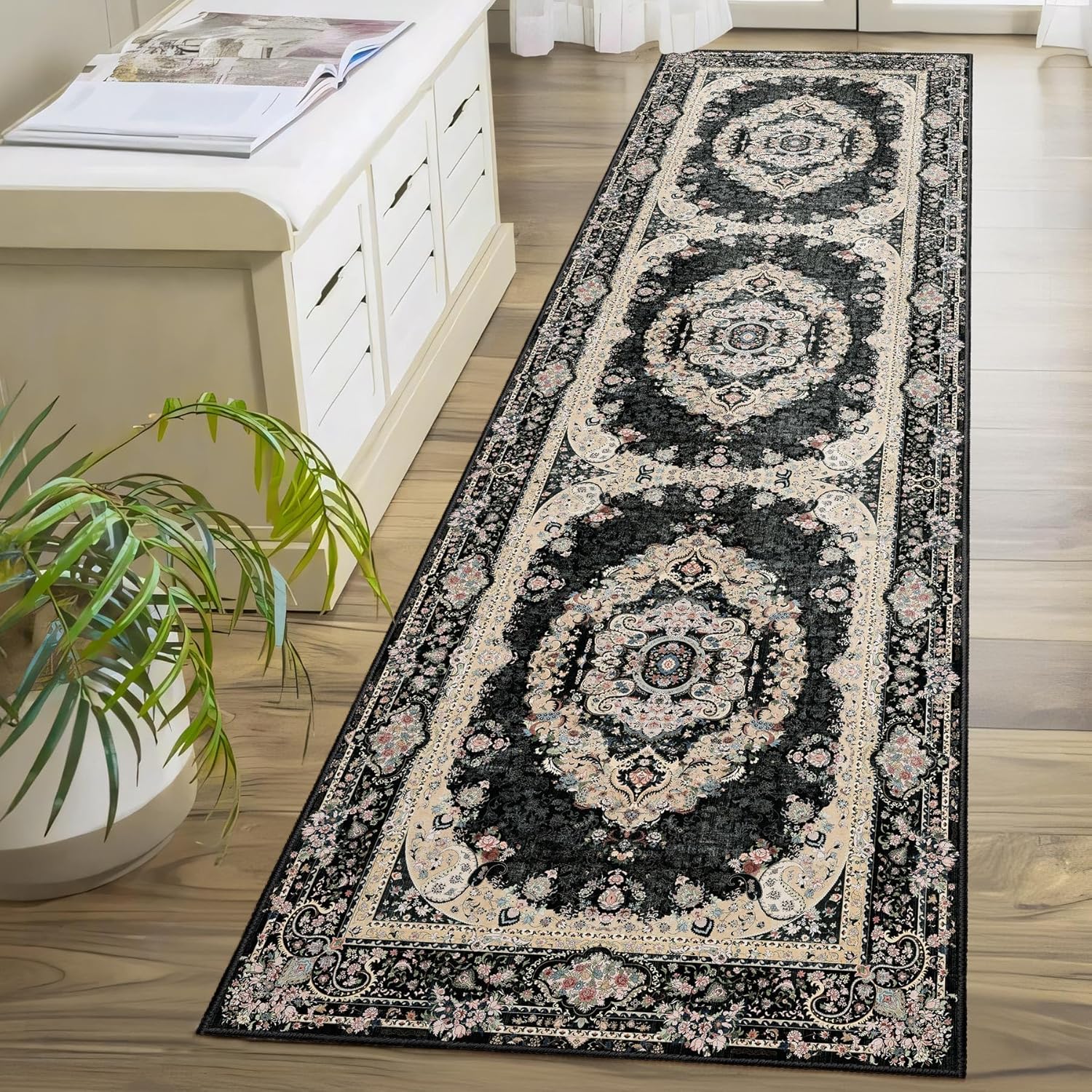Washable Runner Rug 2x8 for Hallways, Kitchen, and Living Room