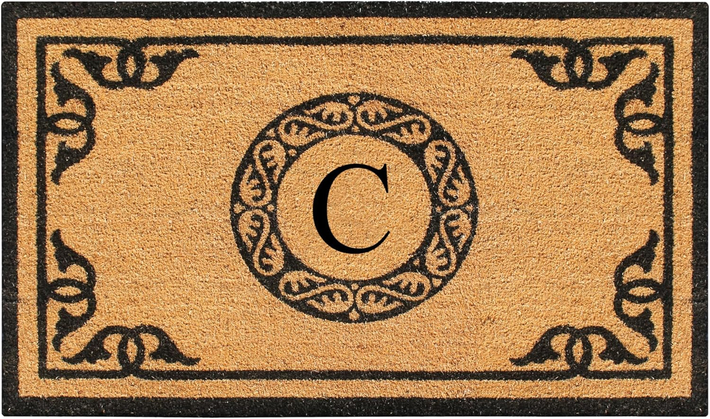 Natural Coir Monogrammed Doormat for Outdoor Entrance Use
