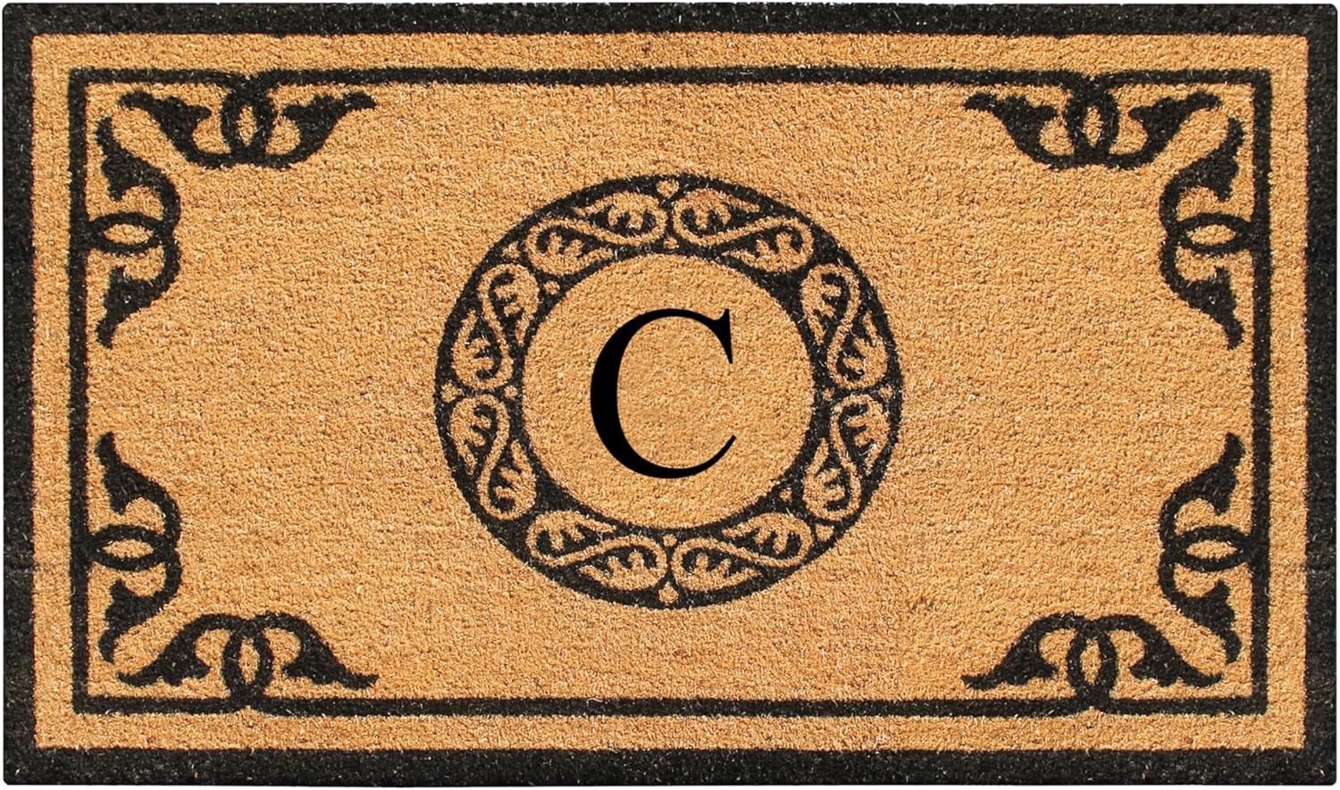Natural Coir Monogrammed Doormat for Outdoor Entrance Use