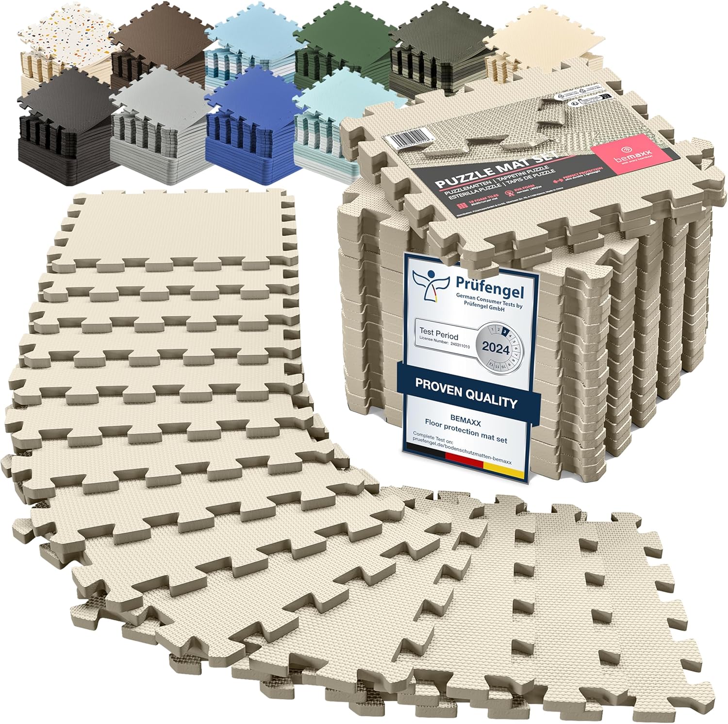 Protective Gym Mats Set - 18 pcs EVA Interlocking Foam Tiles