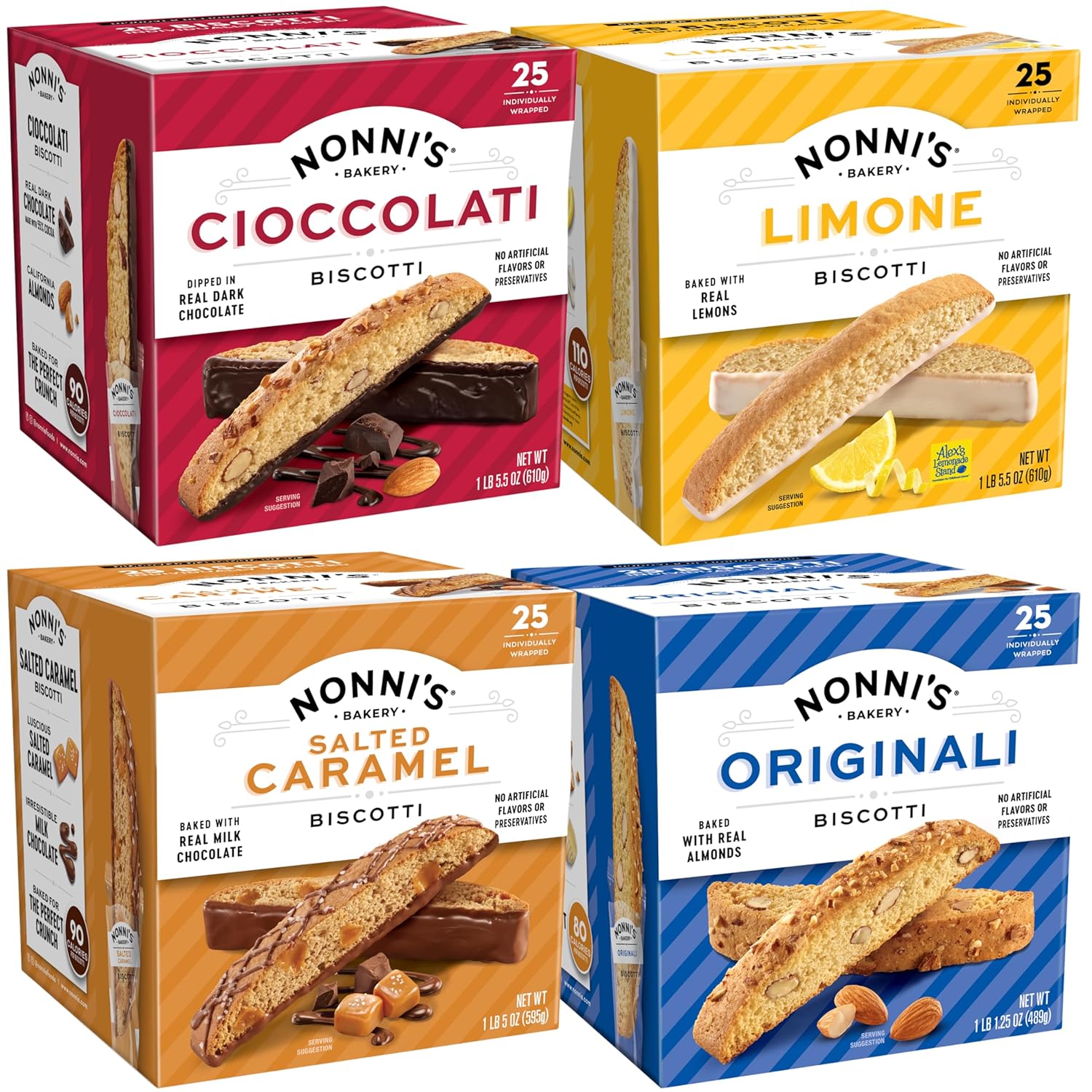 Nonni's Biscotti Variety Pack: 4 Flavors of Italian Cookies