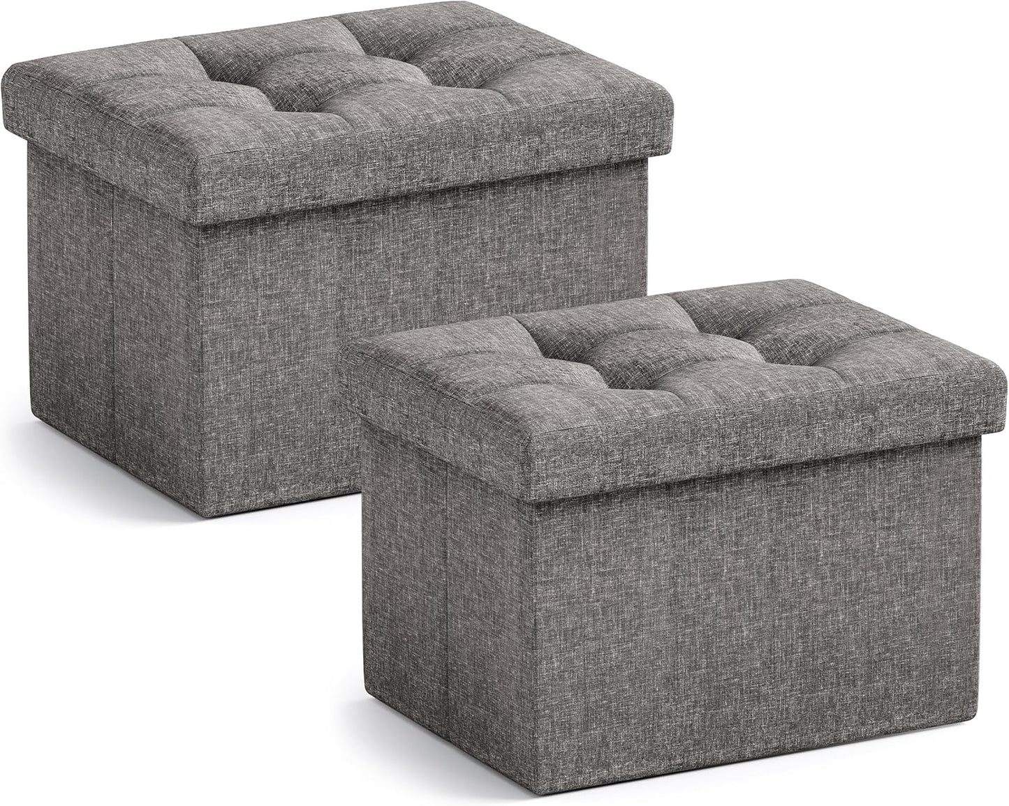 Ornavo Home Small Storage Ottoman Set of 2 for Versatile Use