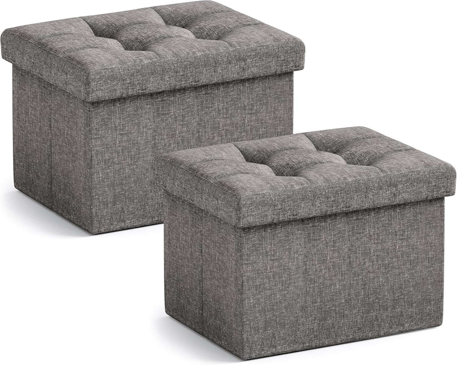 Ornavo Home Small Storage Ottoman Set of 2 for Versatile Use