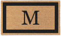 Black Single Bordered Monogrammed Coco Doormat 38in x 60in - Durable