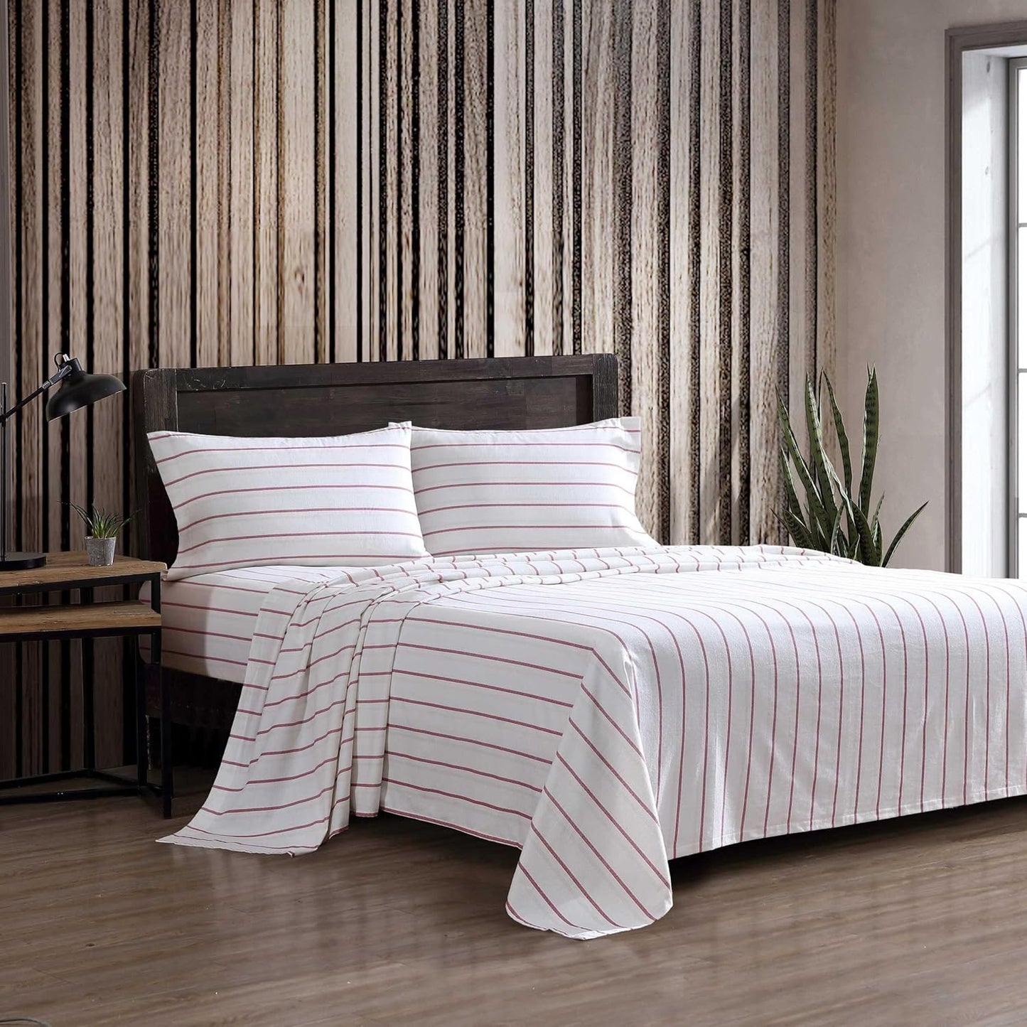 Eddie Bauer Queen Bed Sheets Set - Cotton Flannel Comfort