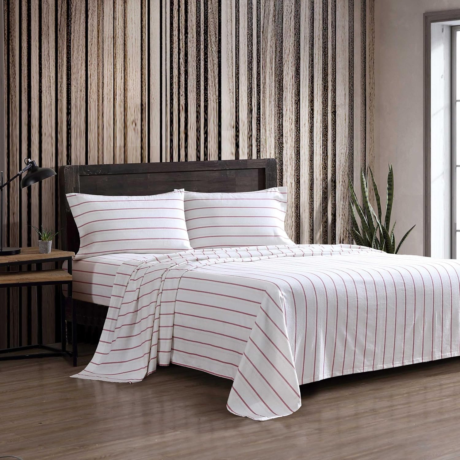 Eddie Bauer Queen Bed Sheets Set - Cotton Flannel Comfort