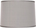 Platinum Gray Dupioni Large Lamp Shade 15in Top x 16in Bottom x 11in