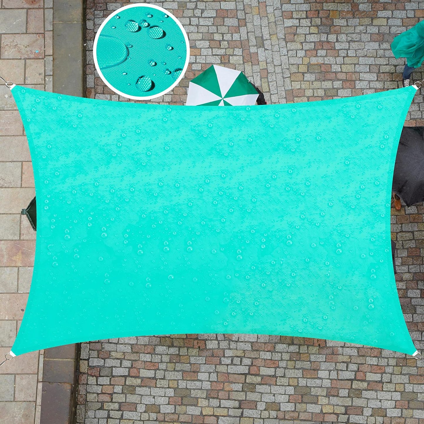 Custom Size Turquoise Waterproof Sun Shade Sail Canopy 6ft x 12ft