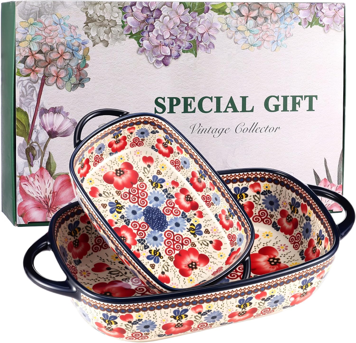 Casserole Dishes for Oven: Polish Pottery Ceramic Bakeware Set