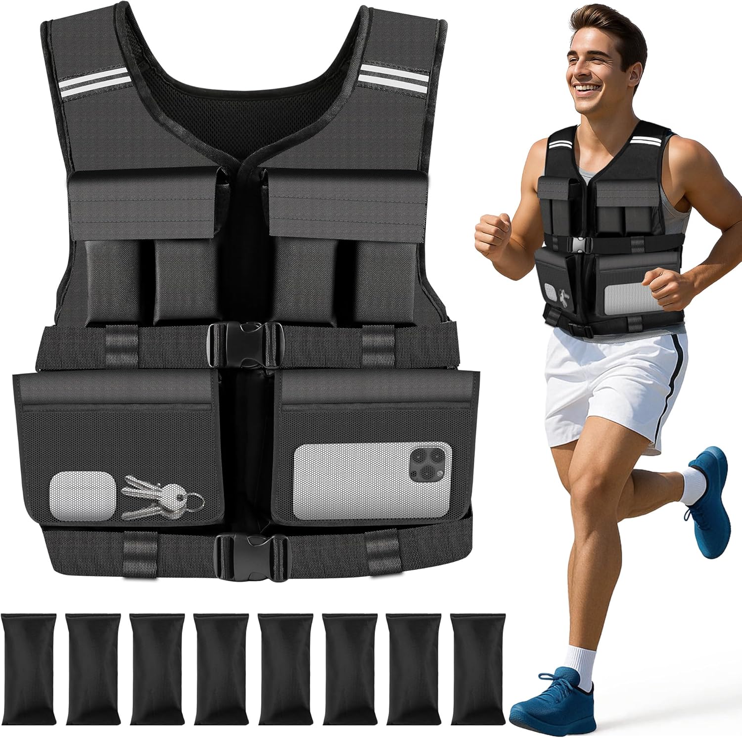 Adjustable Weighted Vest for Men and Women - 18lbs to 40lbs