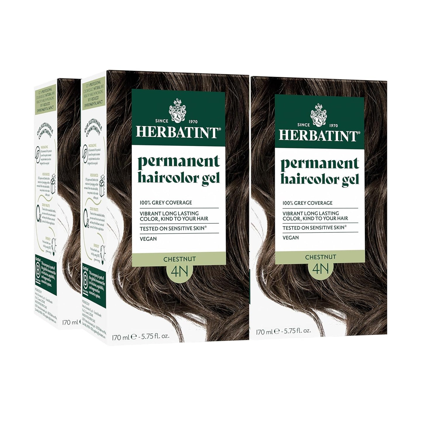 Herbatint Permanent Hair Dye 4N Chestnut for Gray Coverage