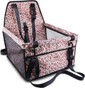 Petbobi Small Dog Car Seat Booster - Foldable Leopard Print Safety