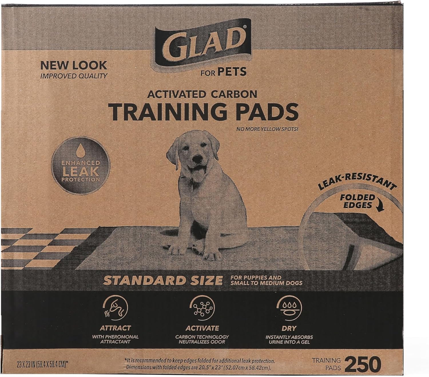 Glad for Pets Black Charcoal Puppy Pads for Potty Training
