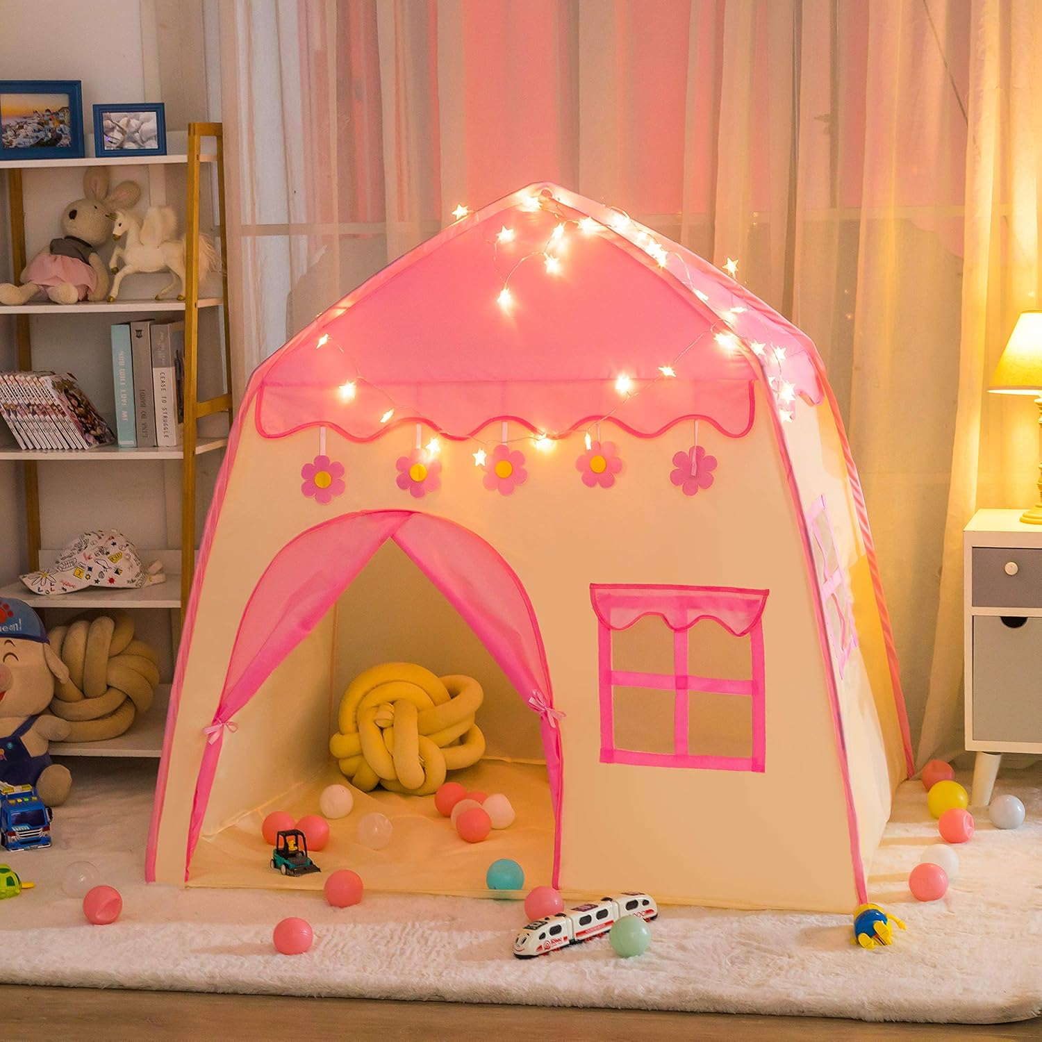 Sparkling Princess Tent with Star Lights - Perfect Gift!