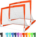 Portable 4 ft x 3 ft Soccer Goals for Kids - Pop-Up Set of 2