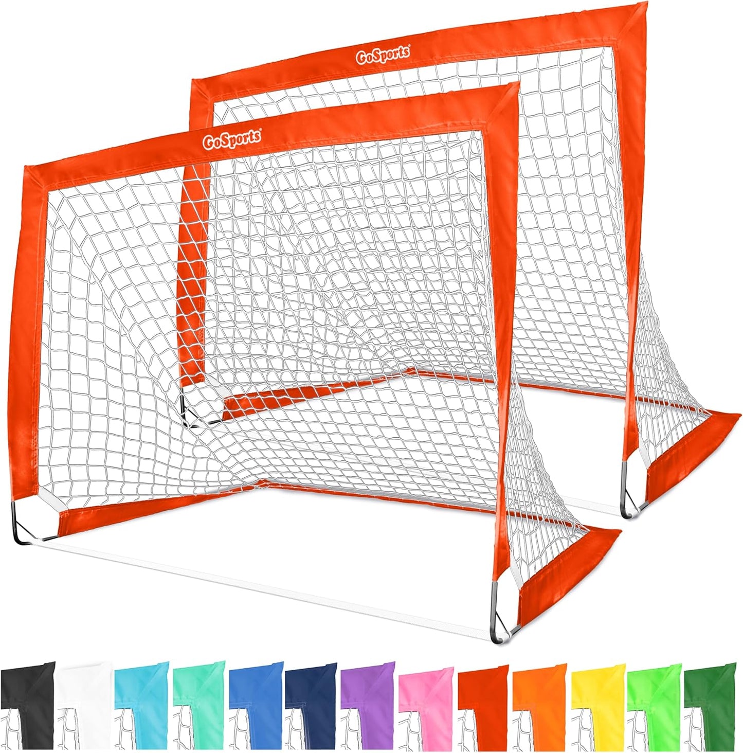 GoSports Portable Soccer Goals for Kids - Set of 2 Team Tone Nets