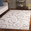 SAFAVIEH Florida Shag Area Rug 6 ft x 9 ft - Plush Cream & Beige