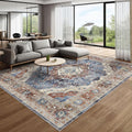 Deerly Boho Washable Area Rug - Vintage Non-Slip Carpet