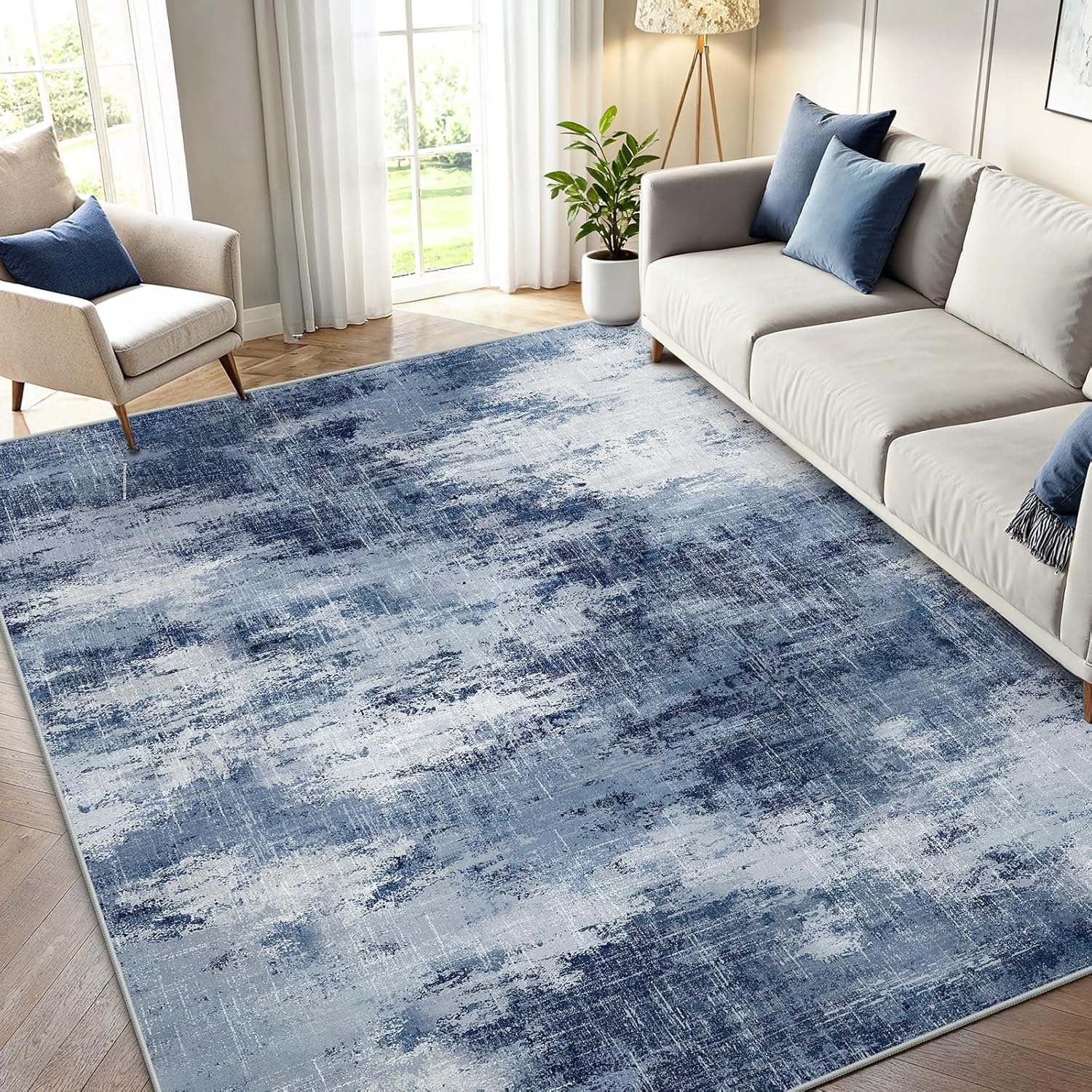 5x7 Area Rugs for Living Room with Modern Abstract Design