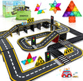 72pcs Magnetic Tiles Road & Train Expansion Pack - Dual-Sided Play