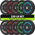 2-Inch Bumper Plates High Bounce Olympic Set 230lb - Durable Home Gym