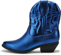 Soda Women Cowgirl Western Stitched Ankle Boots Pointed Toe Short runs
