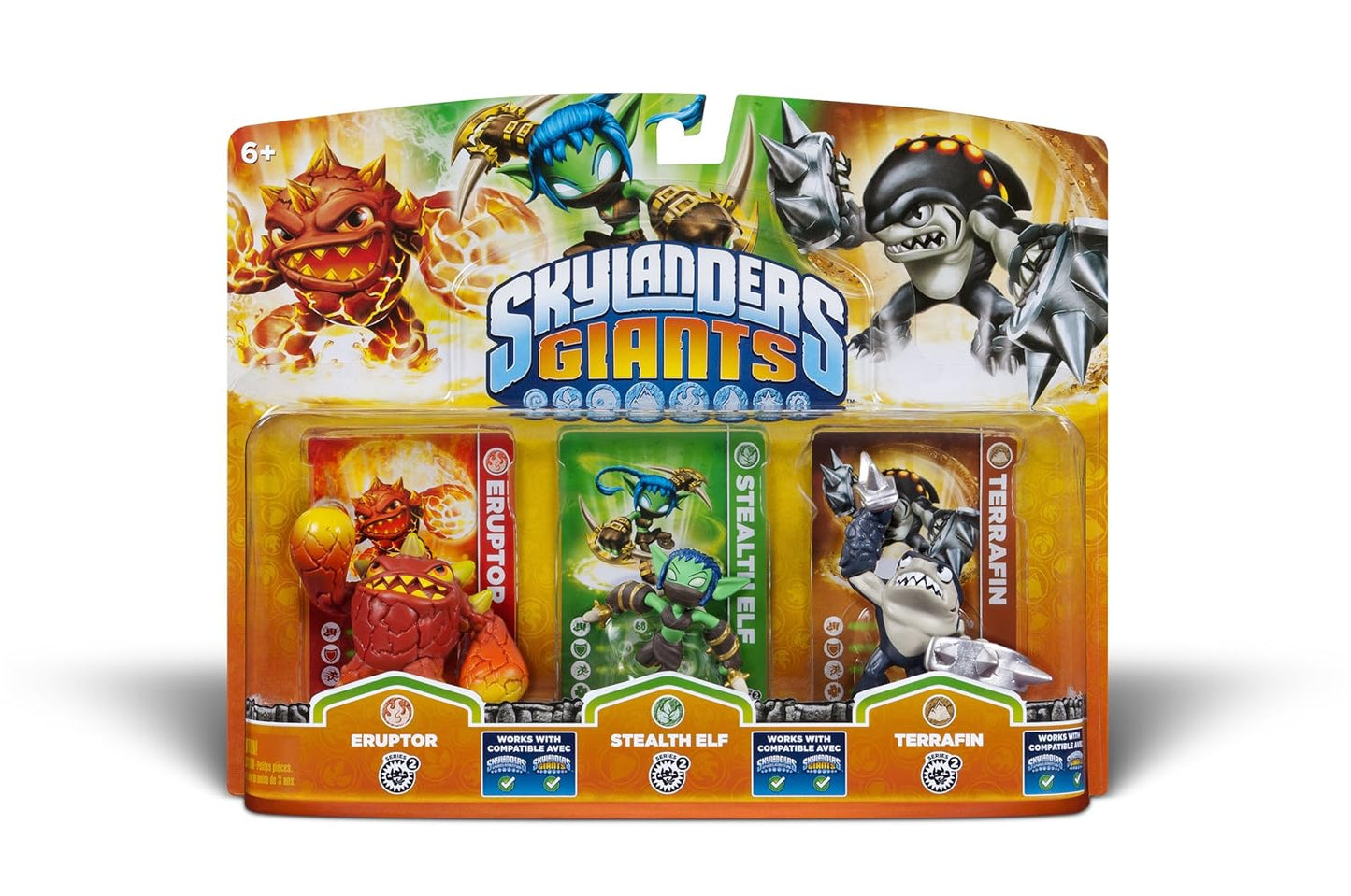 Skylanders Giants Triple Pack #6 with Eruptor, Stealth Elf & Terrafin
