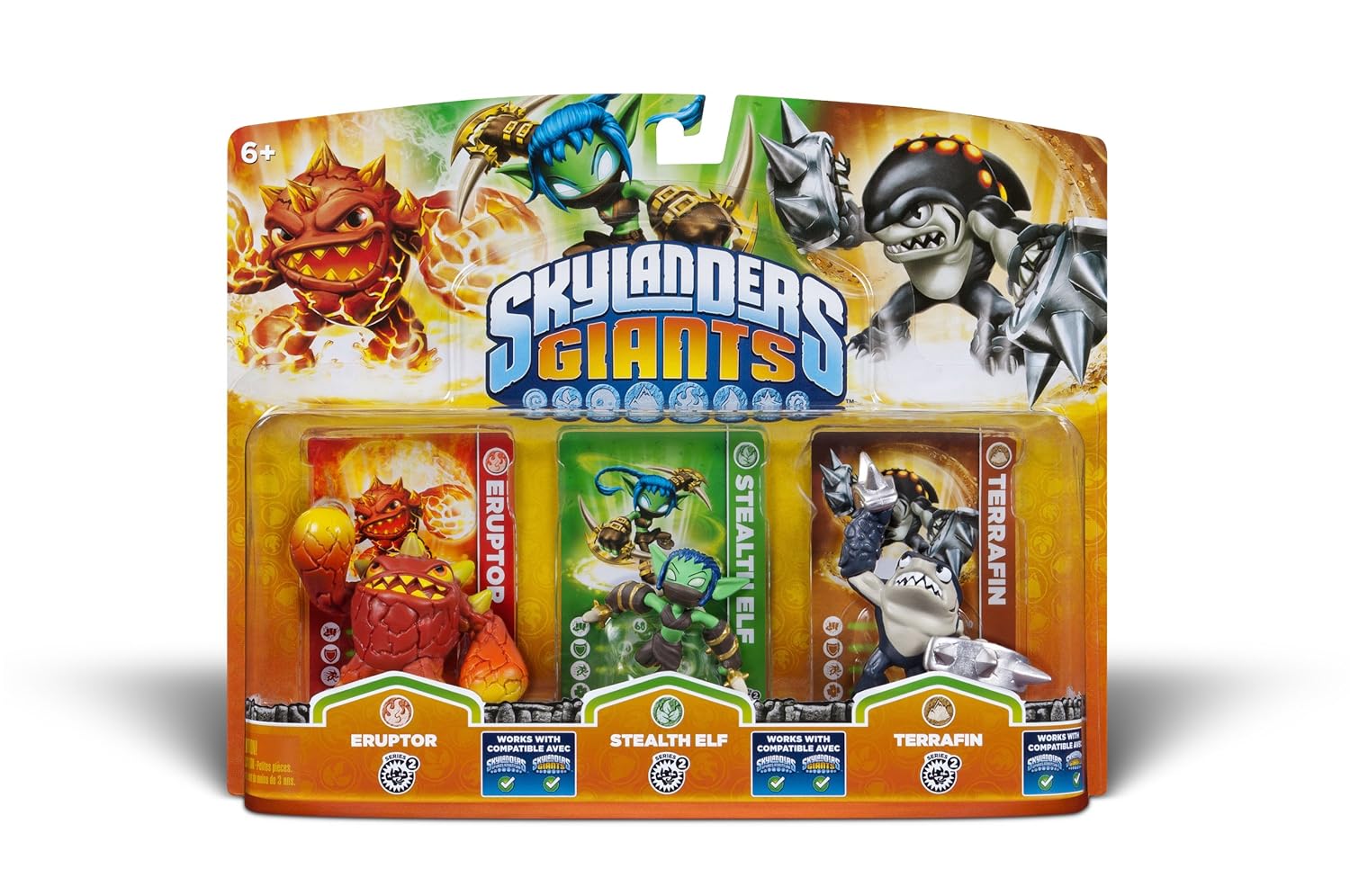 Skylanders Giants Triple Pack #6 with Eruptor, Stealth Elf & Terrafin