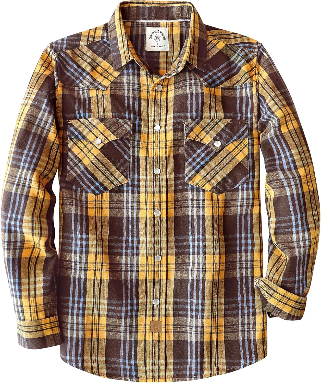 Dubinik Flannel Shirt for Men - Vintage Pearl Snap Plaid Style