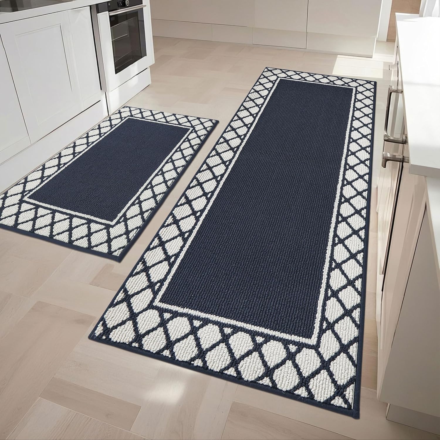 Non Slip Washable Kitchen Rugs Set of 2 for Floor Protection