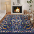 Rugcomf 6x9 Floral Living Room Rug - Machine Washable, Non-Slip