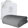 All-Season Cotton Herringbone Queen Blanket - Cozy, Breathable Comfort