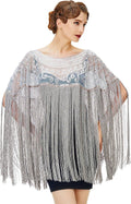 Elegant 1920s Shawl Wrap with Fringes and Sequins for Parties