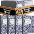 B5 Composition Notebooks 60 Pack - College Ruled Marble Covers