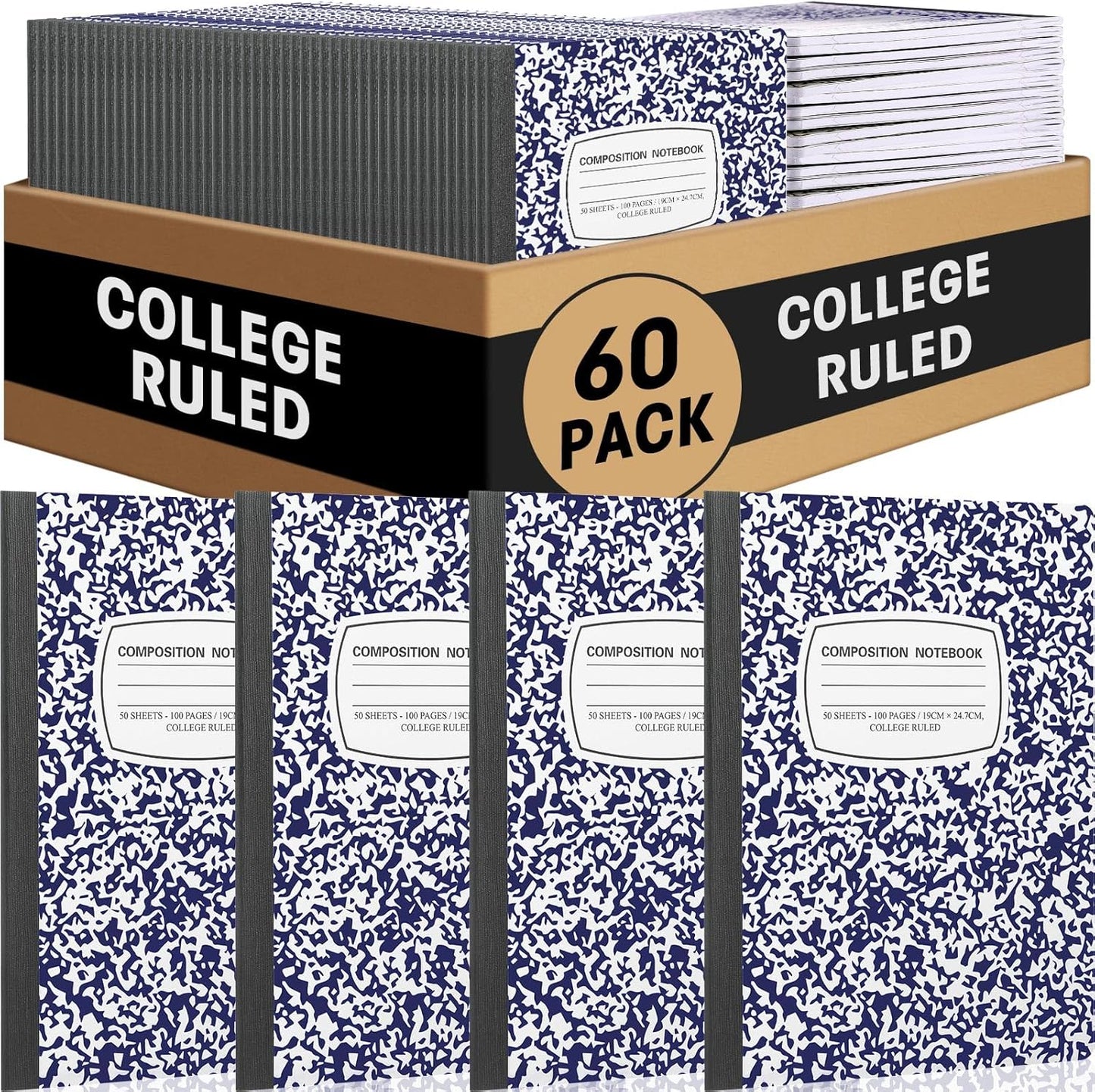 B5 Composition Notebooks Bulk 60 Pack for School and Office