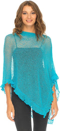 SHU-SHI Womens Sheer Poncho Shrug for Versatile Style