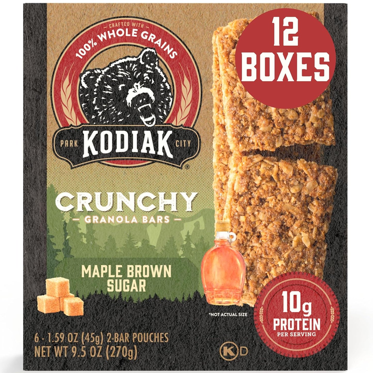 Kodiak Cakes Crunchy Granola Protein Snack Bars - Maple Brown Sugar
