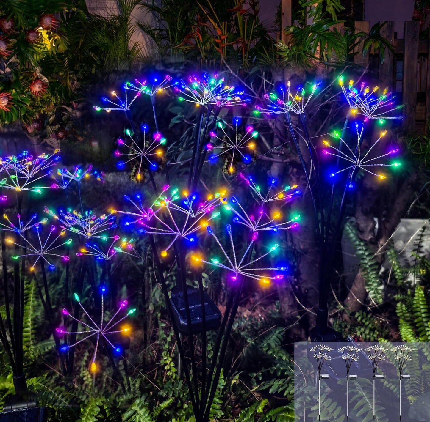 Kwaiffeo Solar-Powered Firework Fairy Lights for Outdoor Decor