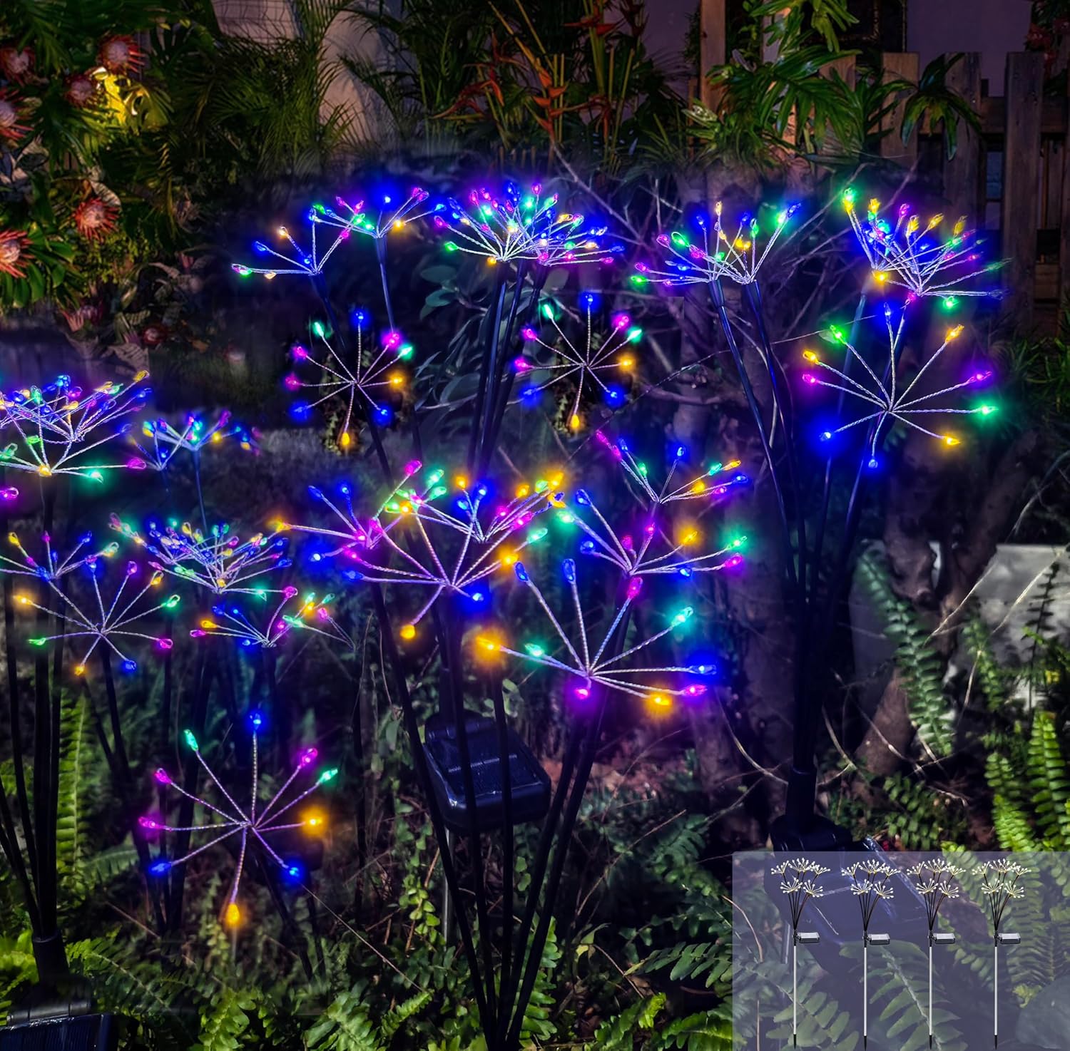 Kwaiffeo Solar-Powered Firework Fairy Lights for Outdoor Decor