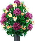 Sympathy Silks Artificial Cemetery Flowers Plum Mum and Cream Rose