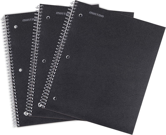 Mintra Office Durable Spiral Notebooks, Moisture Resistant, 3 Pack
