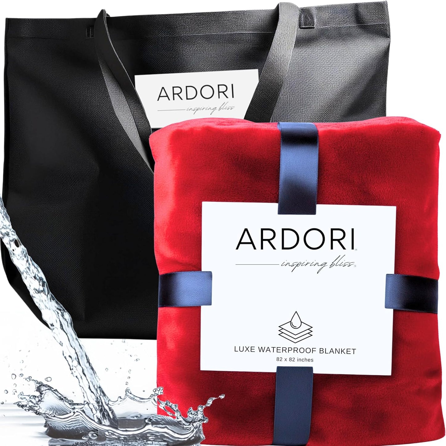 Waterproof Blanket King Size - Plush Red & Black Fleece Cover