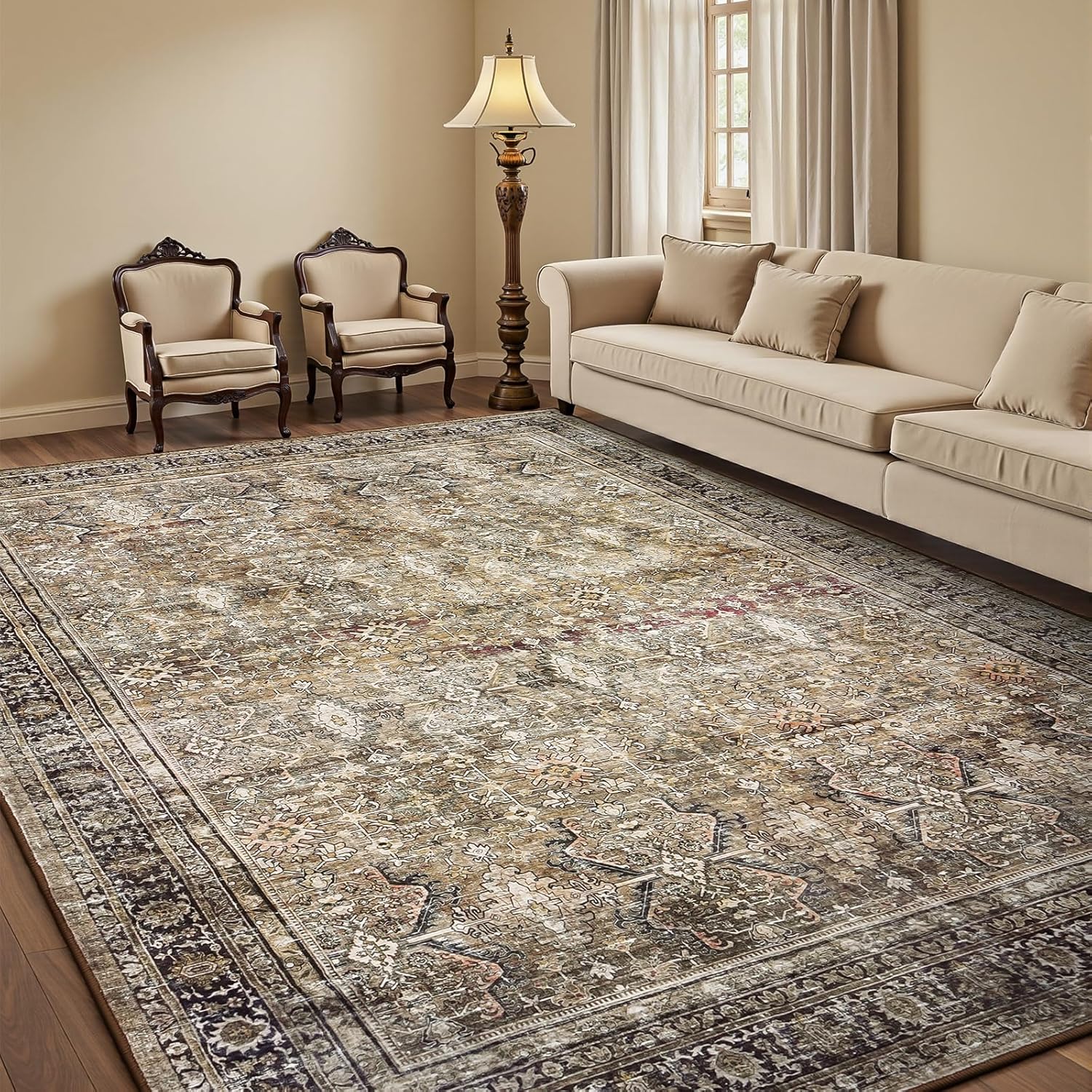 Lofus 5x7 Area Rug for Living Room - Soft and Washable Design