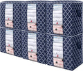 WISELIFE Storage Bags 6 Pack 100L Large Blanket and Bedding Organizer