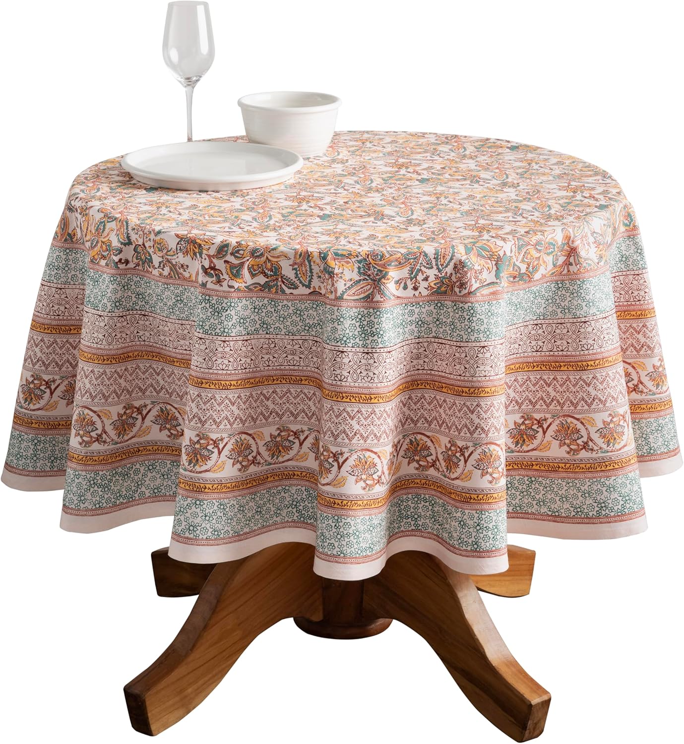 Elegant 69 Inch Round Cotton Tablecloth for All Occasions