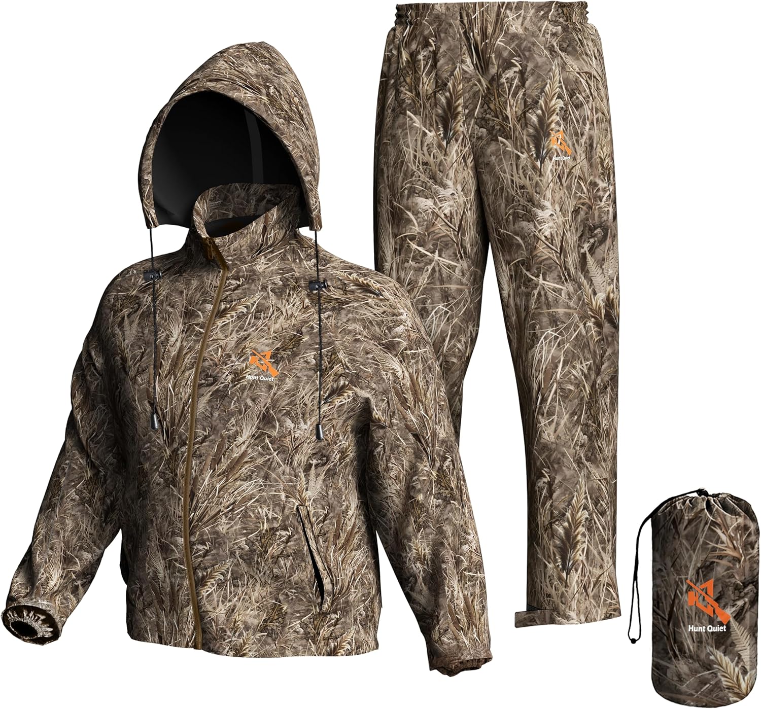 HuntQuiet Waterproof Rain Suit for Men and Women - Lightweight Gear
