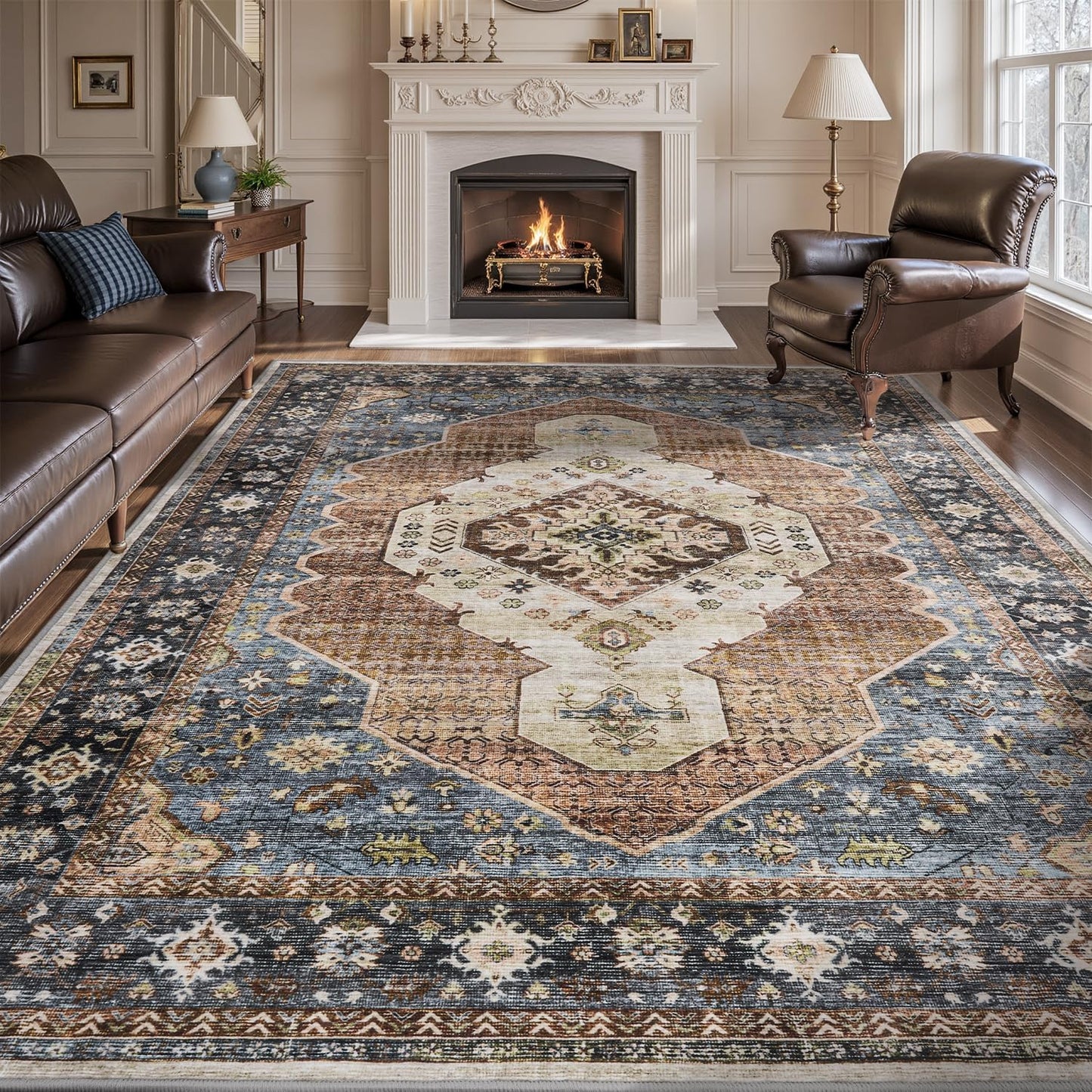 Engiw Washable 5x7 Area Rugs for Living Room and Bedroom