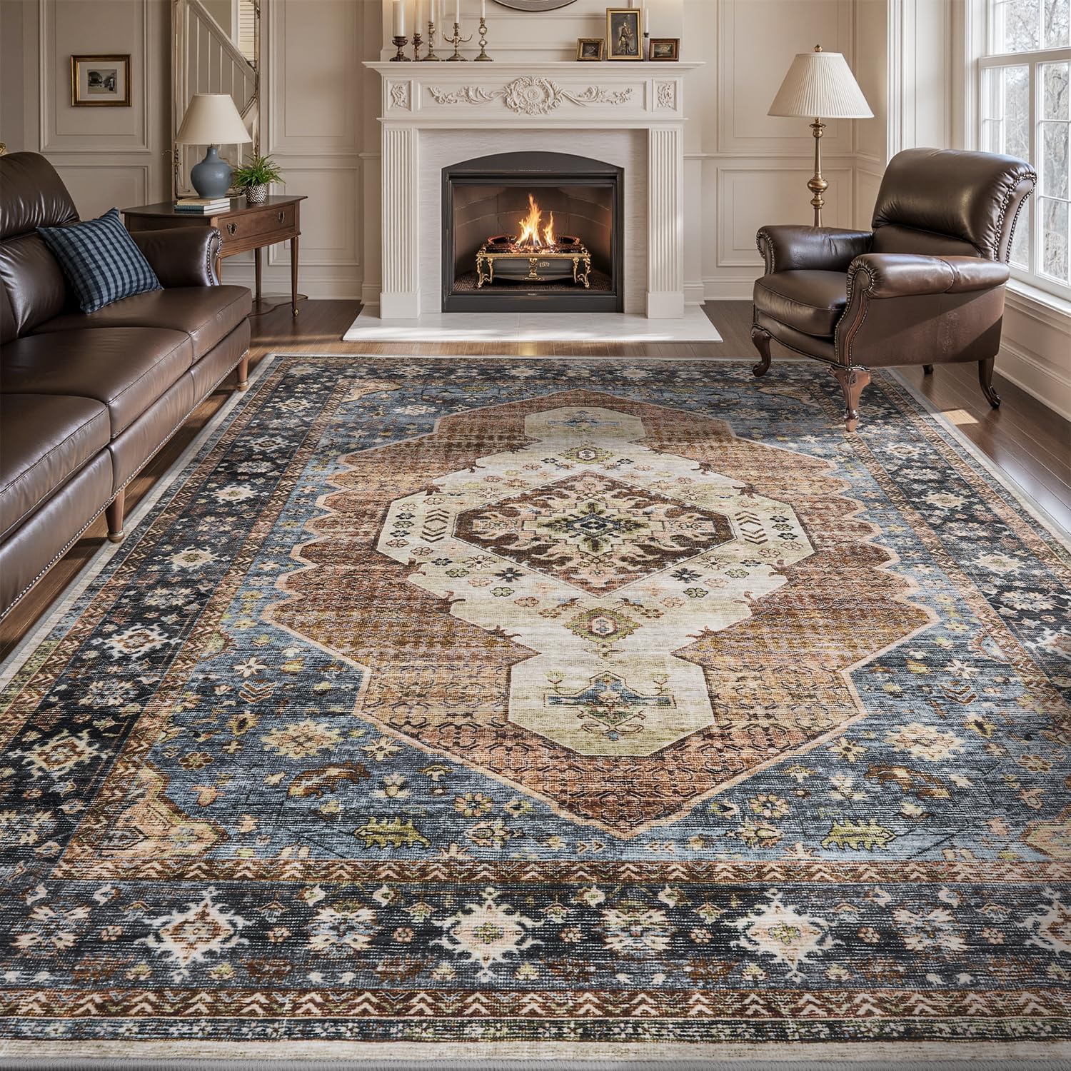 Engiw Washable 5x7 Area Rugs for Living Room and Bedroom